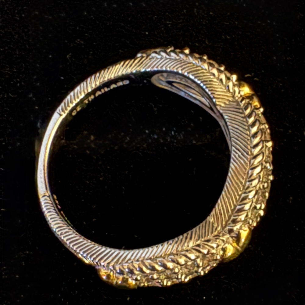 Judith Ripka Silver Ring with Gold Heart Accents - Picture 7 of 13